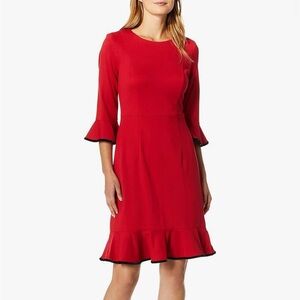 Nanette Nanette Lepore Women's 3/4 Dress W/Flounce Hem